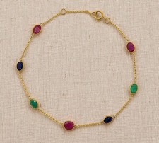 Bracelet délicat saphir bleu