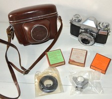 Appareil photo Argentique ZEISS IKON CONTAFLEX  1:2,8 f:45mm + 3 filtres Vintage