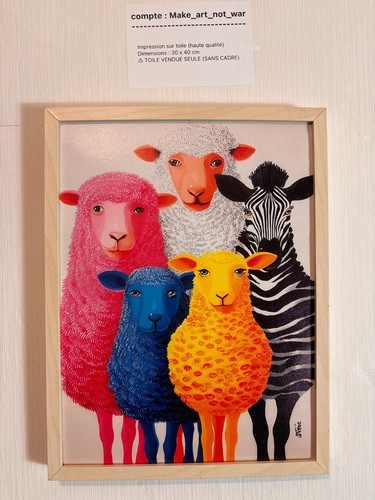 Toile animaux colorés - toile,