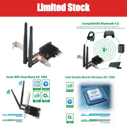 Carte wifi pcie - wifi, double