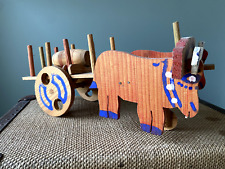 Jouet ancien bois: Attelage à