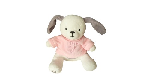 Peluche chien blanc gris - ,