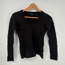 Banana Republic Sweater Womens Small Brown Angora Rabbit Hair V Neck