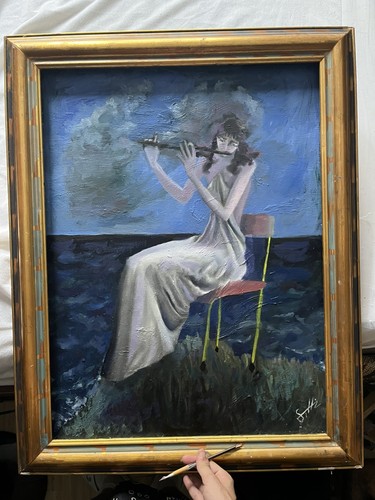 Grand tableau huile - huile, cadre