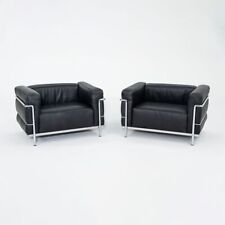 2006 Le Corbusier Jeanneret Perriand Cassina LC3 Lounge Chairs Black 1x Avail