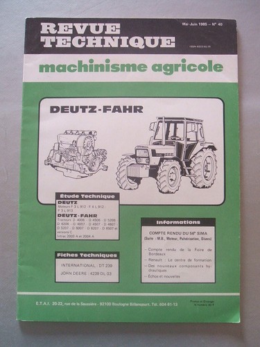 Revue technique tracteur deutz - revue,