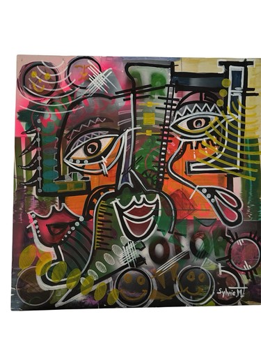 Tableau art brut abstrait - brut,