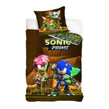 Parure lit Housse de couette SONIC 100% coton 140x200 cm réversible the hedgehog