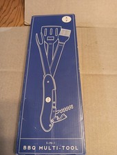 AP 5-in-1 BBQ Multi-Tool Stainless Steel Spatula, Fork, Brush, Corkscrew Camping