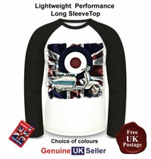 Lambretta Scooter, Lambretta, Mod Long Sleeve T Shirt, Men's Top, Baseball Top, 