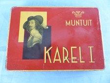 Ancienne boite vide métal 10 cigares MUNTUIT KAREL I Sigaren Zigarren  WW2