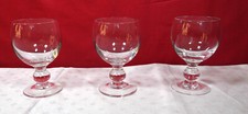 3 Large Vallerysthal Low Leg Crystal Wine Glasses or Ice Cups
