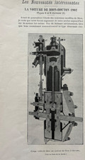 1902 AUTOMOBILE - LA VOITURE DE DION BOUTON 1902 TYPES 6 et 8 Chevaux