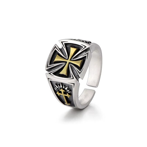 Bague homme croix chevalier