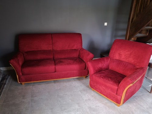 Canape fauteuil rouge - rouge, hermes