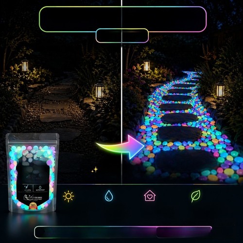 Pierres jardin lumineuses - jardin,