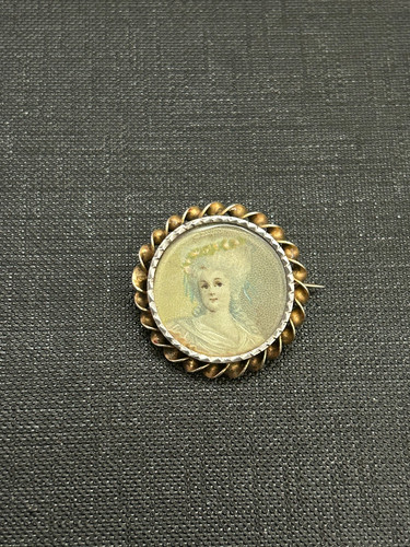 Ancien porte photo - broche, en