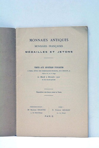 Monnaies antiques paris 1902 - paris,