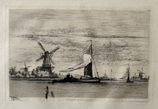 Environs Dordrecht GRAVURE Eau