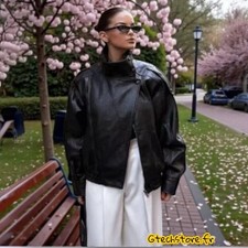 Veste Simili Cuir Femme Large