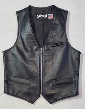 NWOT SCHOTT N.Y.C  404V Black Leather Vest  Men's Size Medium USA Made