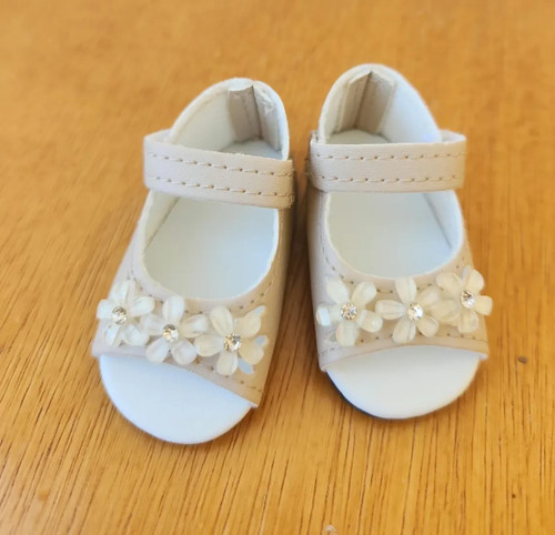 Chaussure beige 55mm poupée - f,