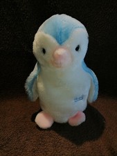 Doudou peluche pingouin bleu