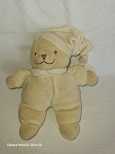 Doudou peluche ours beige et