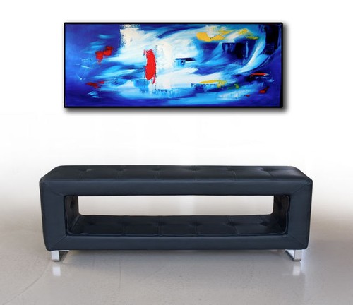 Petit étroit cuir banc - petit,