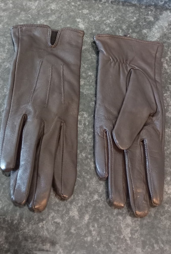 Gants cuir souple marron - en,