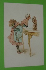 CHROME 1895-1914 CHICOREE BERIOT LILLE YOUNG HOUSEKEEPER AND THE DOG