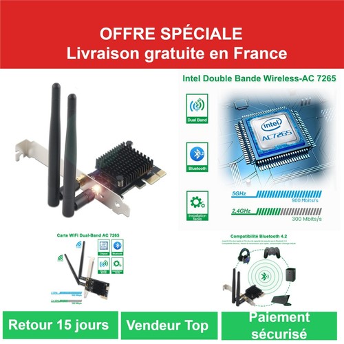 Carte wifi pcie ac1200 double - ac1200,