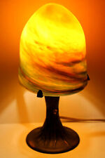 TRES JOLIE LAMPE CHAMPIGNON PATE DE VERRE MULTICOUCHE, SIGNÉ VERRE ART DE FRANCE