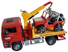 Camion dépanneuse Bruder MAN avec Jeep 4x4 – Grand modèle réaliste  Parfait état