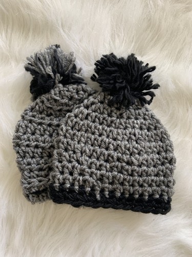 Infant beanie hats gray - 2,
