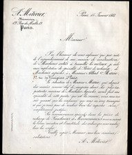 PARIS (XI° / X°) MACHINES-OUTILS "Auguste METIVIER Mécanicien" Lettre en 1883