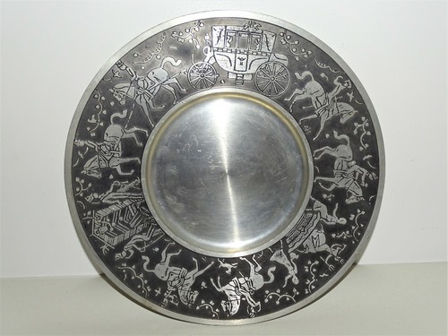 Assiette etain signé ew - signé,