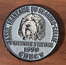 Plaque concours canin Ass. française BEARDED-COLLIE / 8e Nationale élevage 1998