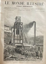 MONDE ILLUSTRE 1877 N° 1038 MINE DE GRAISSESSAC -CARNAVAL DE BINCHE -SOIE LYON
