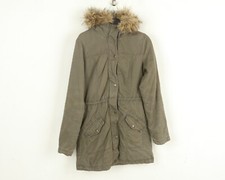 Hollister Femmes M Gris Veste Manteau Chaud Extérieur Parka Capuche Coton
