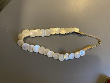 collier petites perles disque rond de nacre vintage bijoux fantaisie cou