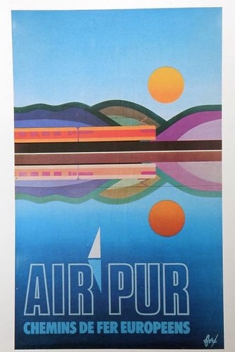 Affiche poster train sncf - train,