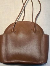 Delvaux Vintage Tote Bag Brown Leather Handbag Classic Gold Hardware Elegant