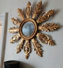 Miroir soleil ancien bois