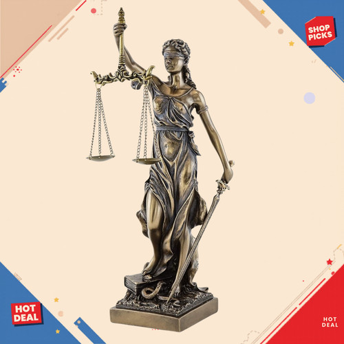 New 5in bronze lady justice - new,