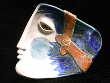 🇫🇷 CLOUTIER AUTHENTIQUE COUPE ASSIETTE CERAMQUE VISAGE VIDE POCHE VINTAGE