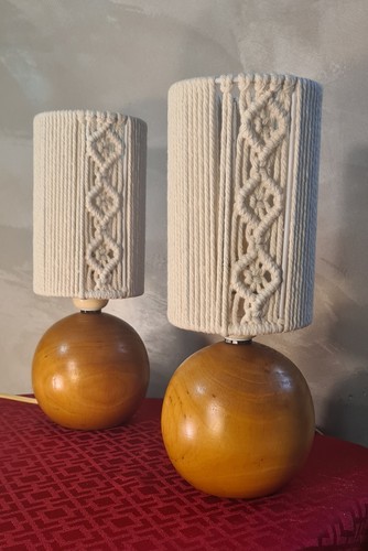 Lampes chevet boule bois - chevet,