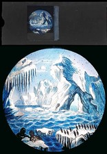 Plaque de lanterne magique 1860 VOYAGE DU CAPITAINE ROSS - PÔLE ARCTIQUE