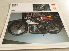 Carte moto Hirth 250 cm3 1924 collection atlas motorcycle allemagne