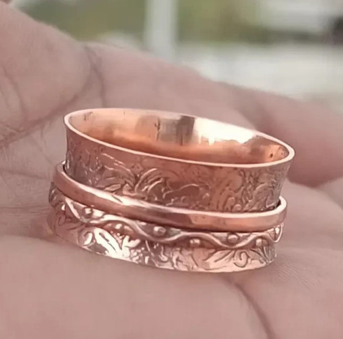 Bague toupie cuivre faite - cuivre,